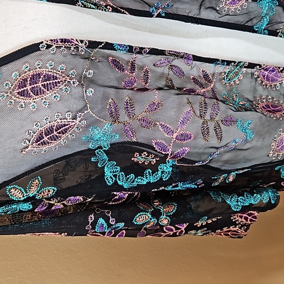 CATHERINES OPEN FRONT CARDIGAN TOP LIGHTWEIGHT OX PURPLE TEAL PINK BLACK - Picture 3 of 9